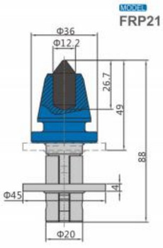 Ząb nóż frez FRP21 z węglikiem spiekanym