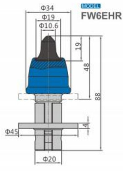 Ząb nóż frez FW6EHR z węglikiem spiekanym