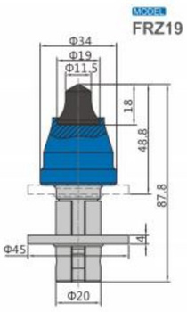 Ząb nóż frez FRZ19 z węglikiem spiekanym