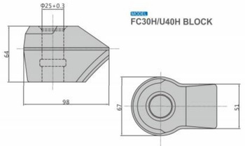 Gniazdo obsada noża FC30H/U40H bit holder