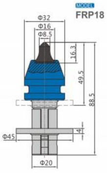 Ząb nóż frez FRP18 z węglikiem spiekanym