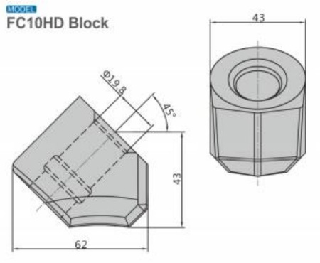 Gniazdo obsada noża FC10HD  Block bit holder