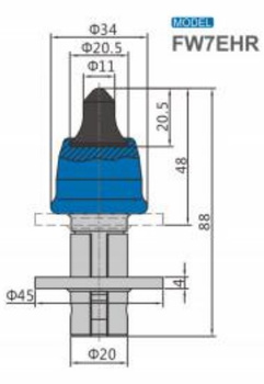 Ząb nóż frez FW7EHR z węglikiem spiekanym