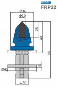 Ząb nóż frez FRP22 z węglikiem spiekanym
