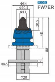 Ząb nóż frez FW7ER z węglikiem spiekanym