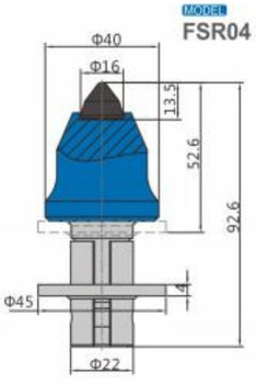 Ząb nóż frez FSR04 z węglikiem spiekanym