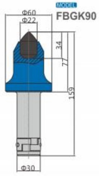 Ząb nóż frez FBGK90 z węglikiem spiekanym