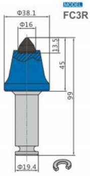 Ząb nóż frez FC3R z węglikiem spiekanym