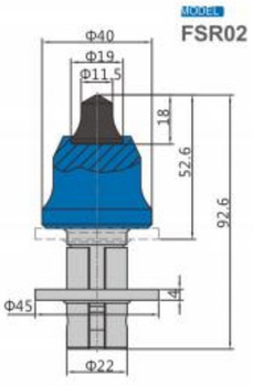 Ząb nóż frez FSR02 z węglikiem spiekanym