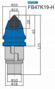 Ząb nóż frez FB47K19-H z węglikiem spiekanym