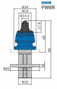 Ząb nóż frez FW6R z węglikiem spiekanym