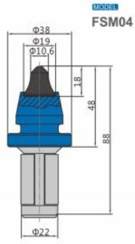 Ząb nóż frez FSM04 z węglikiem spiekanym