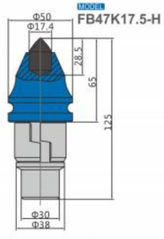Ząb nóż frez FB47K17.5-H z węglikiem spiekanym