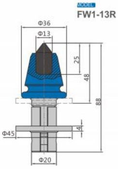 Ząb nóż frez FW1-13R z węglikiem spiekanym