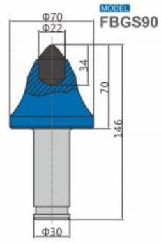 Ząb nóż frez FBGS90 z węglikiem spiekanym