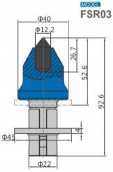 Ząb nóż frez FSR03 z węglikiem spiekanym