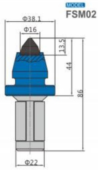 Ząb nóż frez FSM02 z węglikiem spiekanym