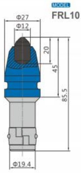 Ząb nóż frez FRL10 z węglikiem spiekanym