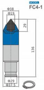 Ząb nóż frez FC4-1 z węglikiem spiekanym