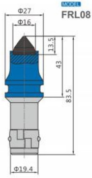 Ząb nóż frez FRL08 z węglikiem spiekanym