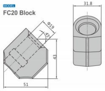 Gniazdo obsada noża FC20 bit holder