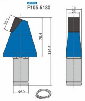 Ząb nóż frez F105-5180 z węglikiem spiekanym